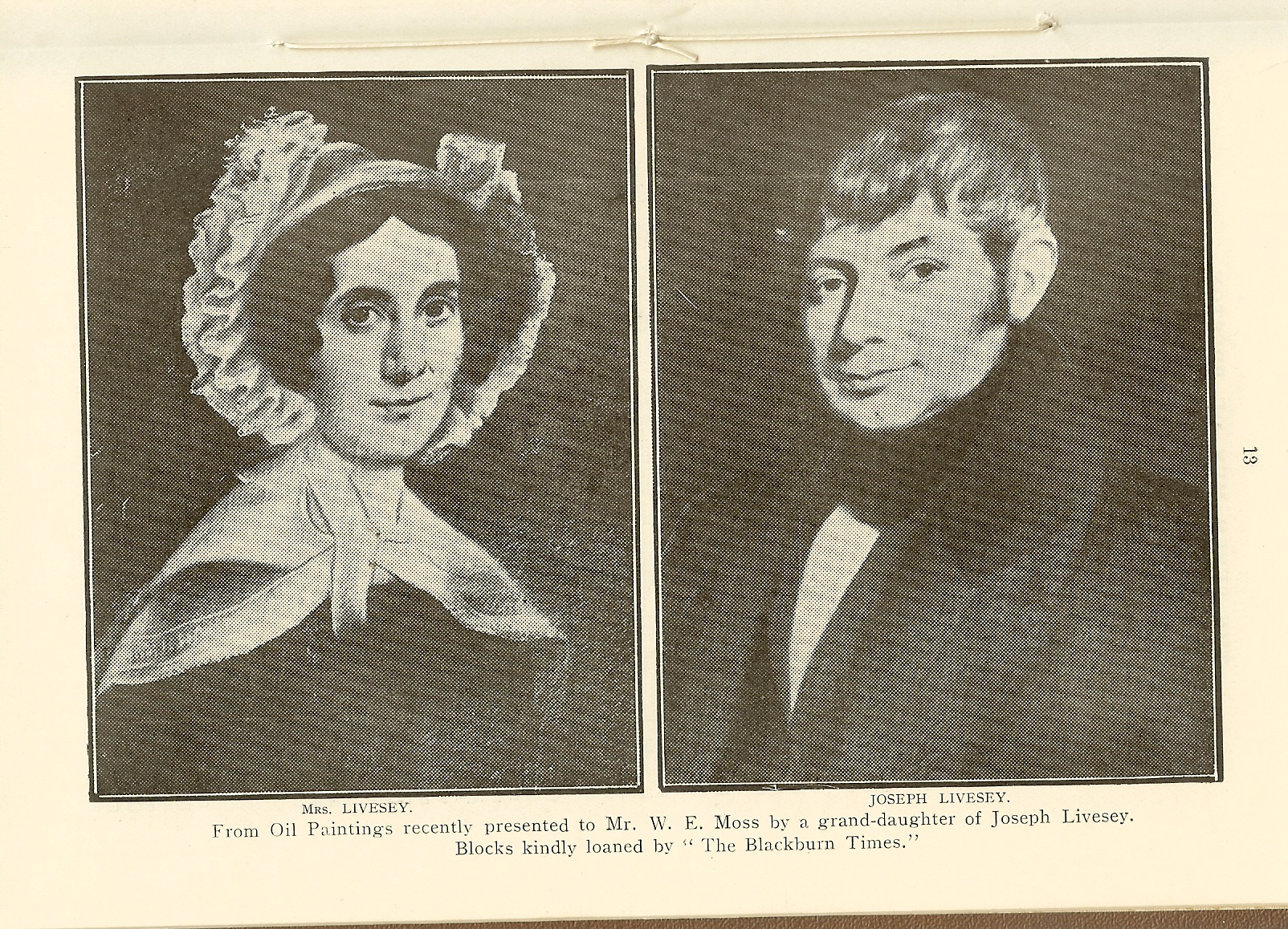 Historical portraits identified as Jane Williams Livesey and Joseph Livesey